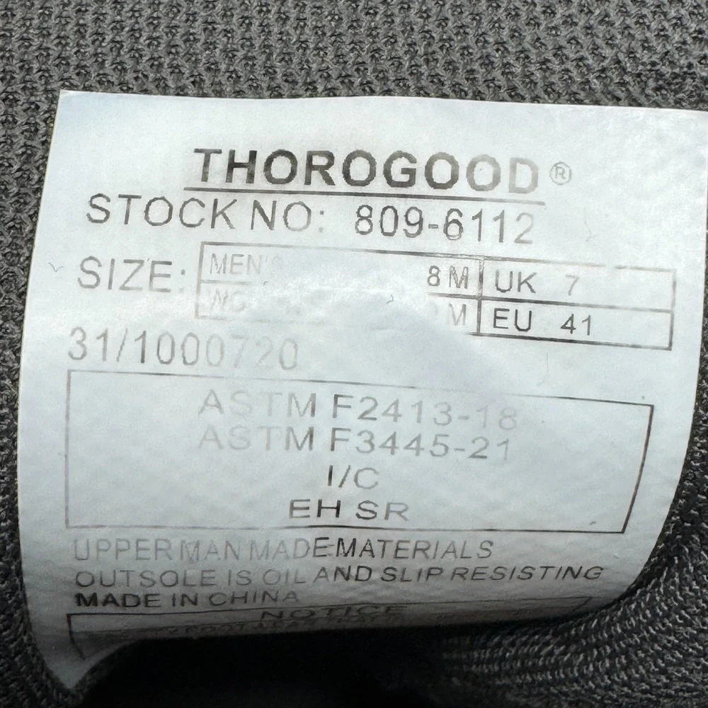 Thorogood Ast‎ Low Work & Safety Steel Toe Shoes (809-6112) Gray Men's Size 8 M